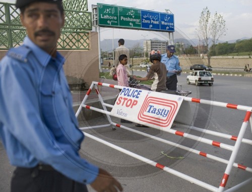 Polizeikontrollposten in Islamabad